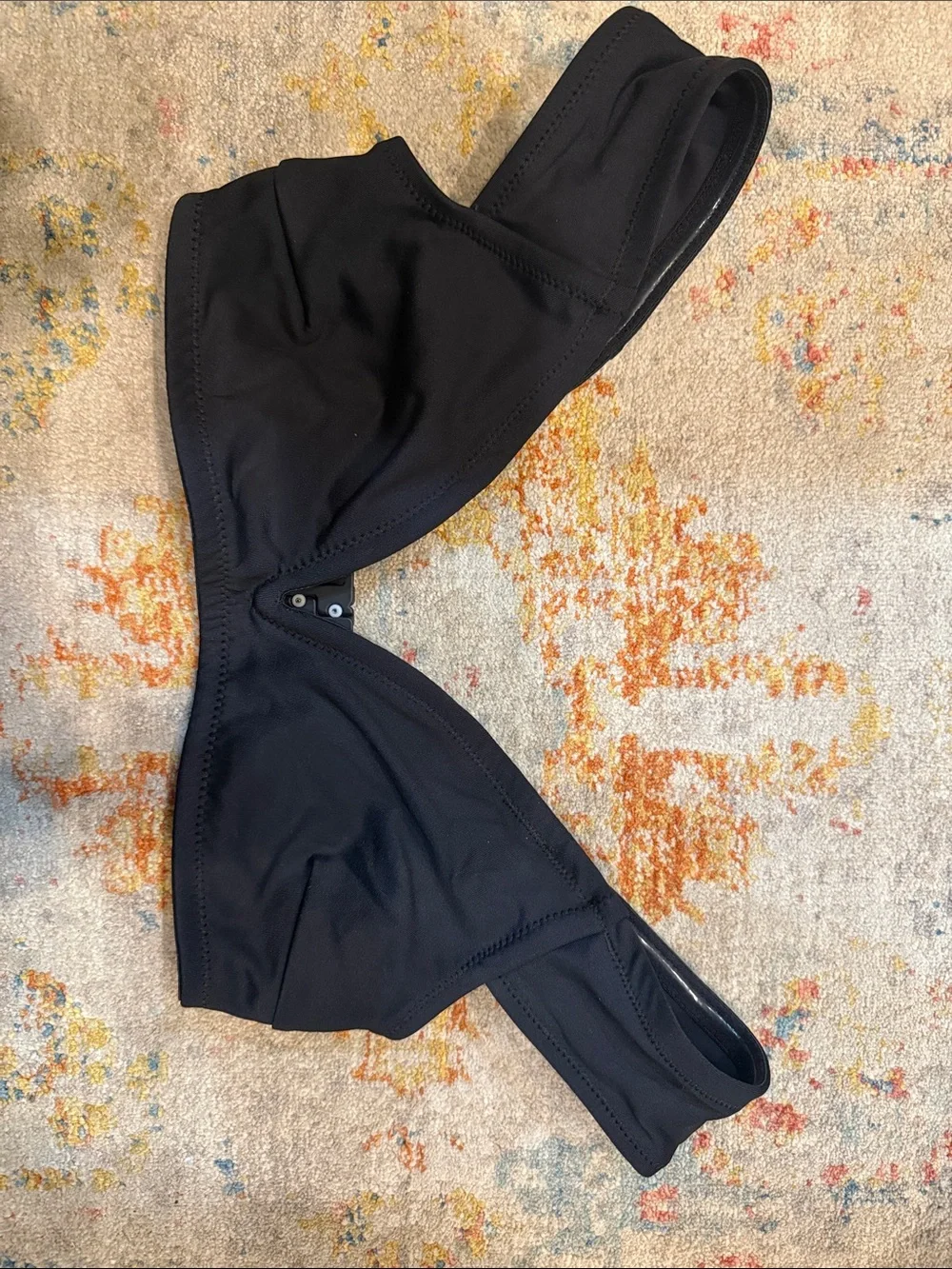 SKIMS Black V-Neck Bikini Top